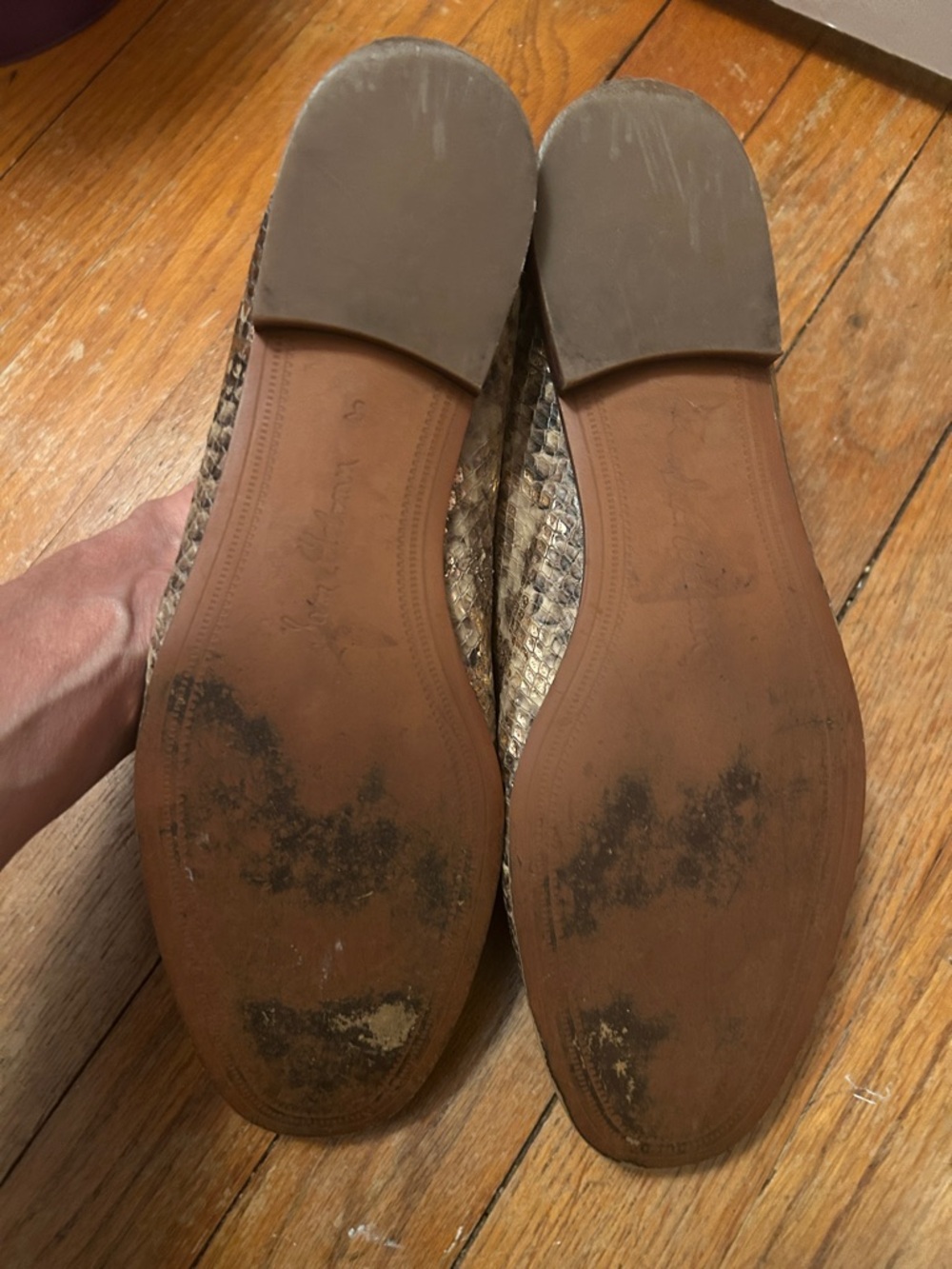 Sam Edelman Loraine Bit Leather Loafer – Brown/Gold Snake Print - Size 8 - Picture 3 of 3